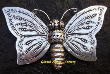 Sterling Silver Butterfly Engraved Pin Pendant BC-168-KT