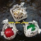 3x Wholesale 925 Silver Mixed Design Harmony Ball Pendants SSB-270-GSF
