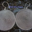 Large 45mm 925 Silver Round Drop Disc Earrings SE-171-PS