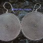 Large 45mm 925 Silver Round Drop Disc Earrings SE-171-PS