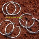 3 x Wholesale Silver Bali Hoop Earrings SSB-312-DG