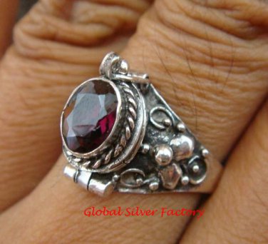 Sterling Silver Poison Keepsake Locket Ring w/Gem LR-622-KT