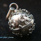 Silver Flower 12mm Chime Ball Pendant CH-323-KT