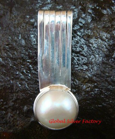Sterling Silver Fancy Design Freshwater Pearl Pendant SP-629-KT