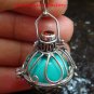 925 Silver Harmony Ball/Pregnancy Ball Pendant w/Gem HB-347-KA