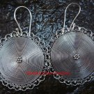 Large 40mm Sterling Silver Round Drop Disc Earrings SE-196-PS