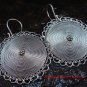 Large 40mm Sterling Silver Round Drop Disc Earrings SE-196-PS
