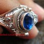 Sterling Silver Bali Poison Locket /Keepsake Ring w/Gem LR-645-KT