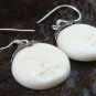 Handmade 925 Silver Moon Face Carved Ox Bone Earrings GDE-1154-KA