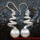 Sterling Silver & Freshwater Pearl Spiral Earrings ER-652-KT