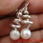 Sterling Silver & Freshwater Pearl Spiral Earrings ER-652-KT