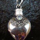 Sterling Silver Ornate Cremation, Keepsake, Perfume Pendant PP-397-KT