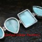 925 Sterling Silver Five Larimar Cabochon Bracelet SBB-389-KT