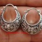 Sterling Silver Bali Ornate/Scrollwork Design Hoop Earrings SE-197-KT