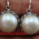 Bali Design Freshwater Mabe Pearl Sterling Silver Earrings  ER-651-KT