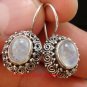 Rainbow Moonstone Filigree Sterling Silver Earrings ER-654-NY