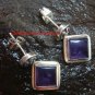 Sterling Silver Square Amethyst Earrings ER-637-KT