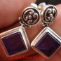 Sterling Silver Square Amethyst Earrings ER-637-KT