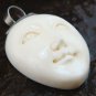 Hand Made Sterling Silver Moon Face Carved Bone Pendant GDP-1152-KA