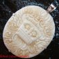 Sterling Silver Carved Ox Bone Bali Barong Pendant SP-644-KA