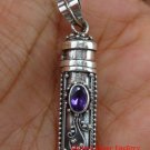 Sterling Silver Bali Cremation, Keepsake Pendant Amethyst PP-381-KT