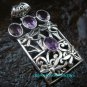 925 Silver Rectangle Amethyst Bali Designer Pendant SP-533-KT