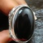 Chunky Sterling Silver & Black Onyx Unisex Ring RI-373-KT