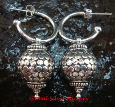Sterling Silver Heavy Circle Design Hoop Earrings SE-199-KT