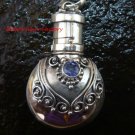 Sterling Silver  Ornate Cremation /Perfume Pendant Amethyst PP-387-KT
