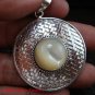 Large 925 Silver Bamboo/ Braided Design Pendant White Shell SP-643-KT
