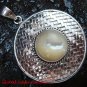 Large 925 Silver Bamboo/ Braided Design Pendant White Shell SP-643-KT
