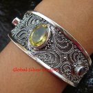 Fantastic Sterling Silver Bali Garnet and Citrine Bangle SBB-381-PS