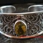 Fantastic Sterling Silver Bali Garnet and Citrine Bangle SBB-381-PS
