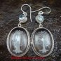 Sterling Silver Clear Quartz Crystal Earrings Blue Topaz ER-638-KT
