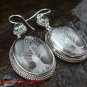 Sterling Silver Clear Quartz Crystal Earrings Blue Topaz ER-638-KT