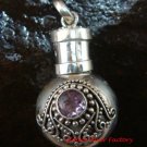 New Model 925 Silver Bali Ornate Cremation Pendant w/Amethyst PP-383-KT