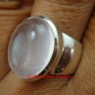 Sterling Silver Rose Quartz Cabochon Ring RI-375-KT