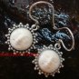 Sterling Silver Sun Moon Face  Ox Bone Earrings GDE-1156-NY