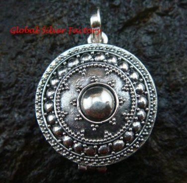 Round 925 Silver Bali Locket Pendant LP-195-IKP