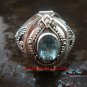 925 Silver Blue Topaz Poison Ring LR-628-KT