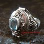 925 Silver Blue Topaz Poison Ring LR-628-KT