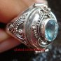 925 Silver Blue Topaz Poison Ring LR-628-KT