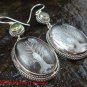 Sterling Silver Clear Quartz Crystal Earrings Peridot ER-639-KT