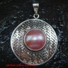 Large 925 Silver Bamboo/ Braided Design Pendant Pink Pearl SP-641-KT
