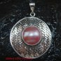 Large 925 Silver Bamboo/ Braided Design Pendant Pink Pearl SP-641-KT