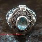 925 Silver Blue Topaz Locket Ring LR-629-KT
