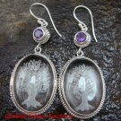 Sterling Silver Clear Quartz Crystal Earrings Amethyst ER-640-KT