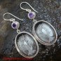 Sterling Silver Clear Quartz Crystal Earrings Amethyst ER-640-KT