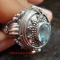 Sterling Silver Bali Poison Locket Ring w/Blue Topaz LR-630-KT