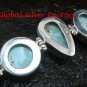Chunky Sterling Silver Three Genuine Larimar Bracelet SBB-388-KT